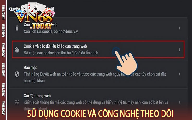 Sử dụng cookie và công nghệ theo dõi